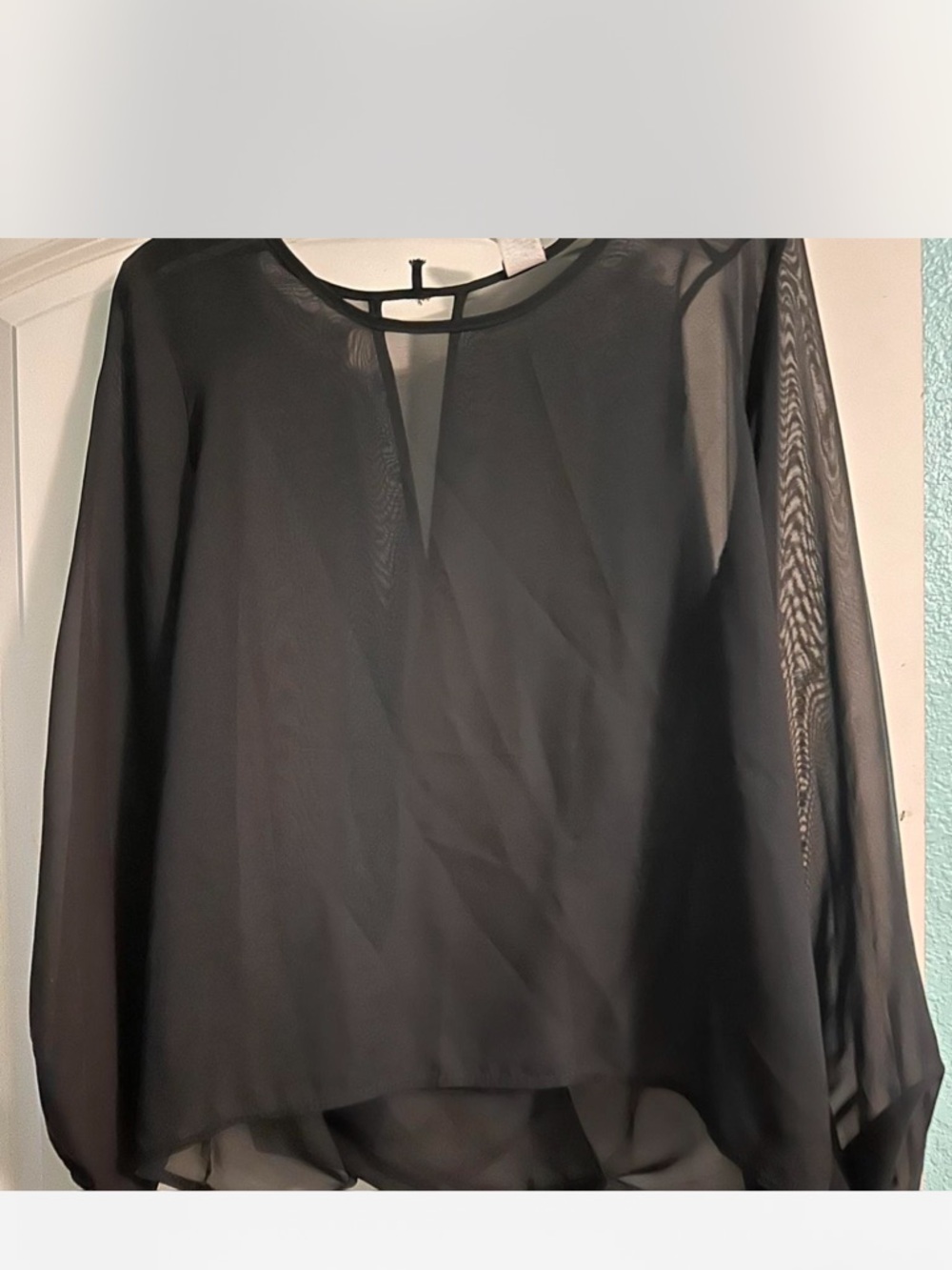 Mesh long sleeve with deep v in the back